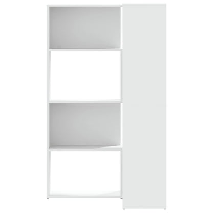 Boekenkast 4-laags hoek 85x85x140 cm bewerkt hout wit