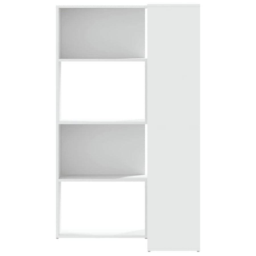 Boekenkast 4-laags hoek 85x85x140 cm bewerkt hout wit