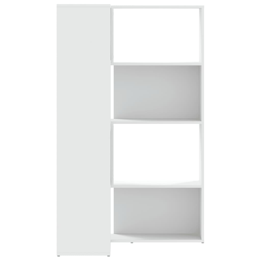 Boekenkast 4-laags hoek 85x85x140 cm bewerkt hout wit