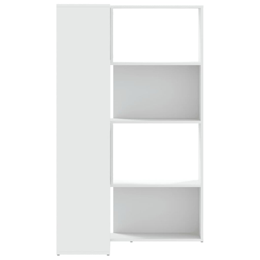 Boekenkast 4-laags hoek 85x85x140 cm bewerkt hout wit