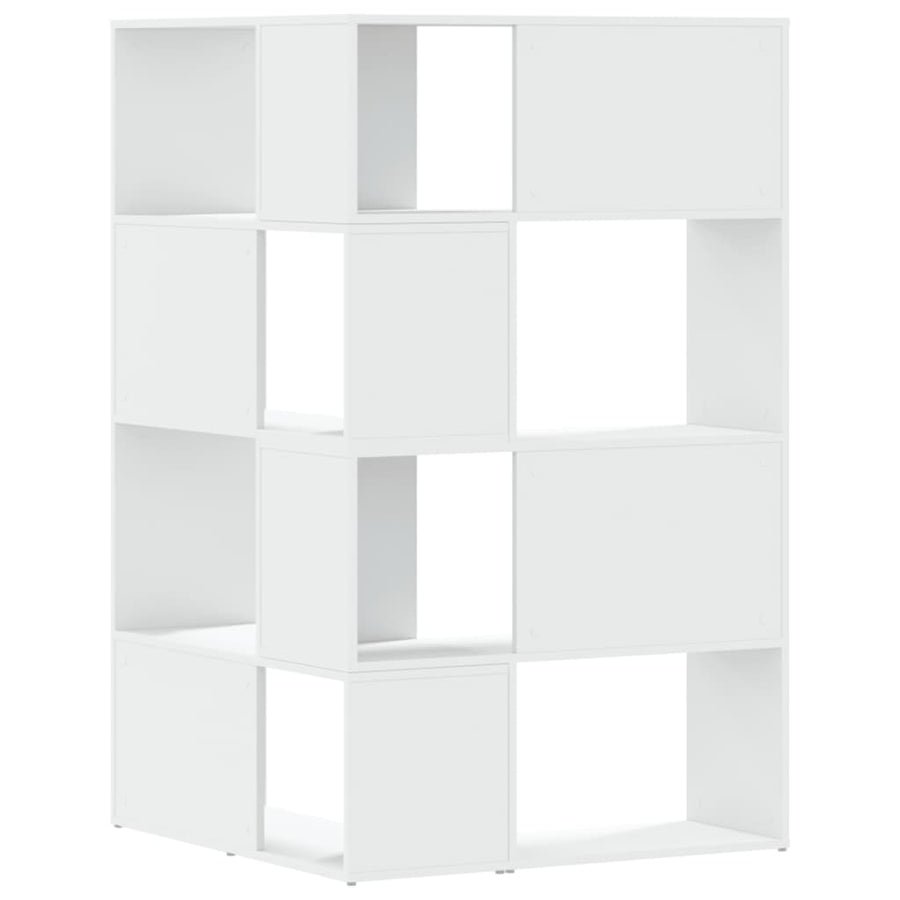 Boekenkast 4-laags hoek 85x85x140 cm bewerkt hout wit