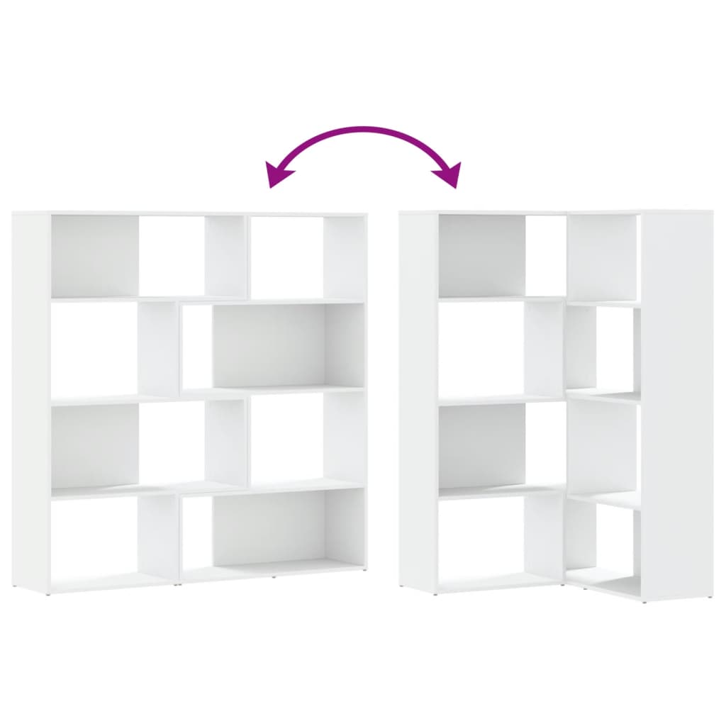 Boekenkast 4-laags hoek 85x85x140 cm bewerkt hout wit