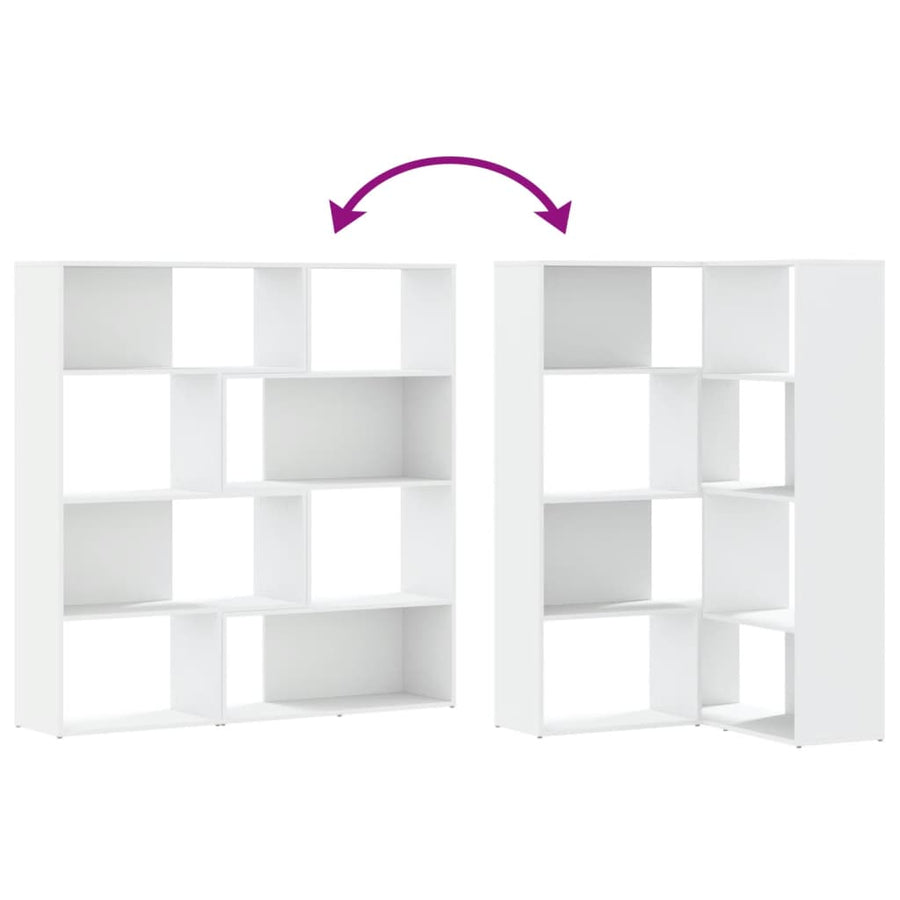 Boekenkast 4-laags hoek 85x85x140 cm bewerkt hout wit