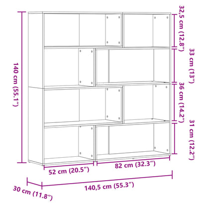 Boekenkast 4-laags hoek 85x85x140 cm bewerkt hout wit