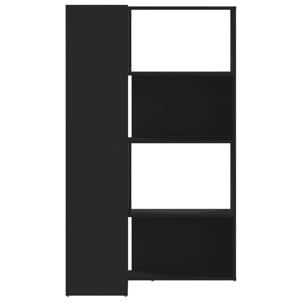 Boekenkast 4-laags hoek 85x85x140 cm bewerkt hout zwart