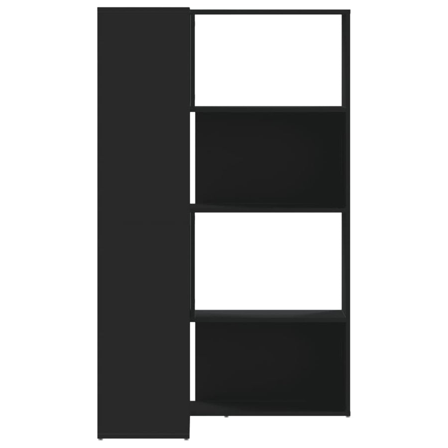 Boekenkast 4-laags hoek 85x85x140 cm bewerkt hout zwart