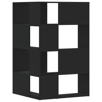 Boekenkast 4-laags hoek 85x85x140 cm bewerkt hout zwart