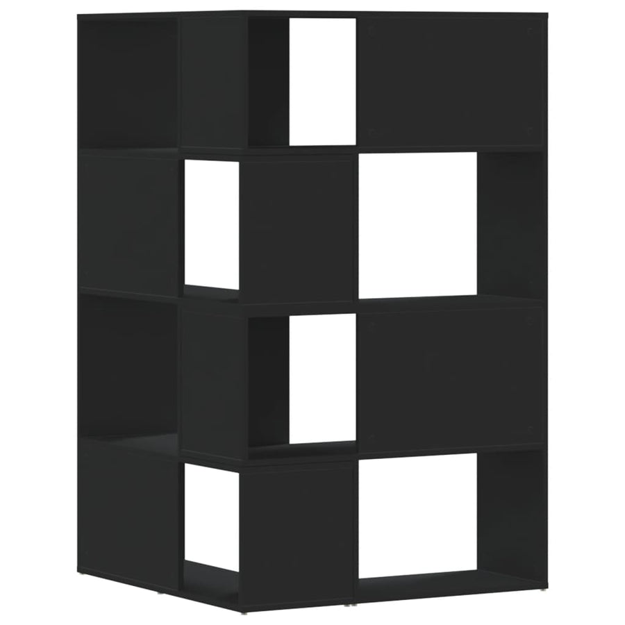 Boekenkast 4-laags hoek 85x85x140 cm bewerkt hout zwart