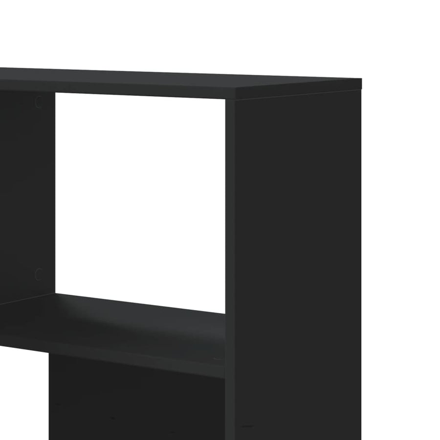 Boekenkast 4-laags hoek 85x85x140 cm bewerkt hout zwart