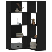 Boekenkast hoek 4-laags 85x85x140 cm bewerkt hout zwart