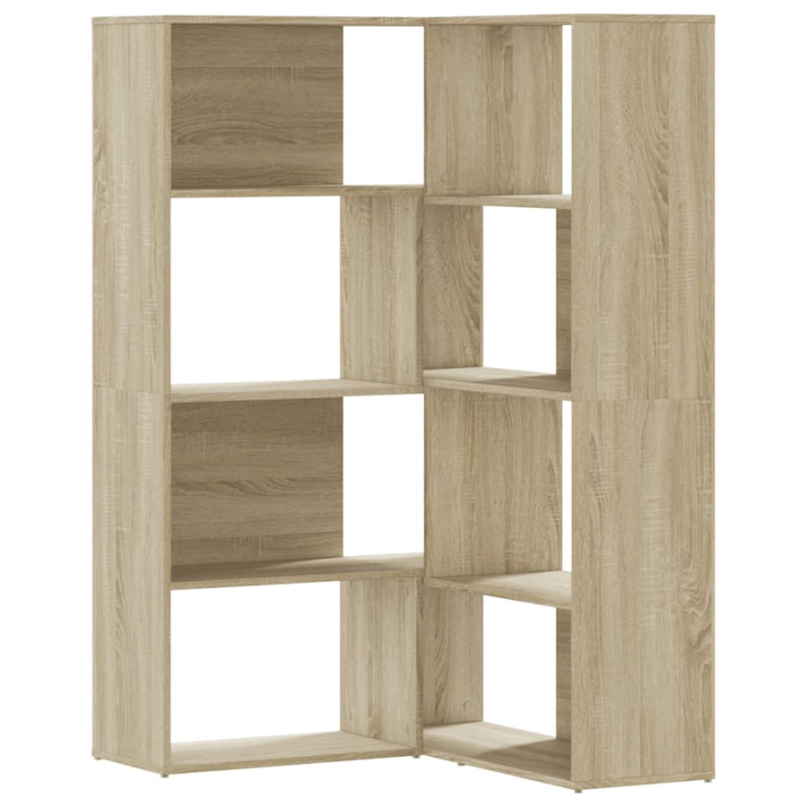 Boekenkast 4-laags hoek 85x85x140 cm bewerkt hout sonoma eiken