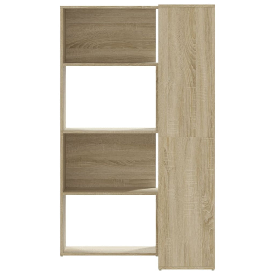 Boekenkast 4-laags hoek 85x85x140 cm bewerkt hout sonoma eiken