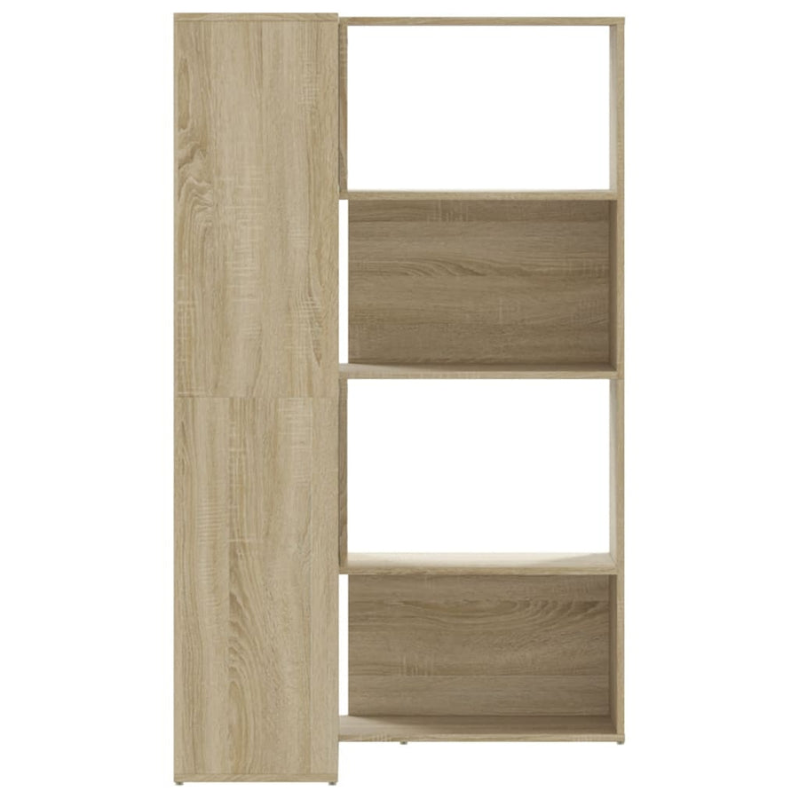 Boekenkast 4-laags hoek 85x85x140 cm bewerkt hout sonoma eiken