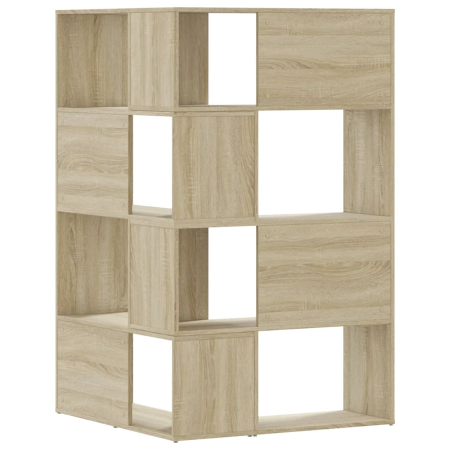 Boekenkast 4-laags hoek 85x85x140 cm bewerkt hout sonoma eiken