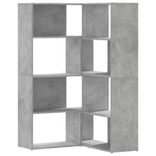 Boekenkast 4-laags hoek 85x85x140 cm bewerkt hout betongrijs