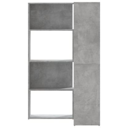 Boekenkast 4-laags hoek 85x85x140 cm bewerkt hout betongrijs