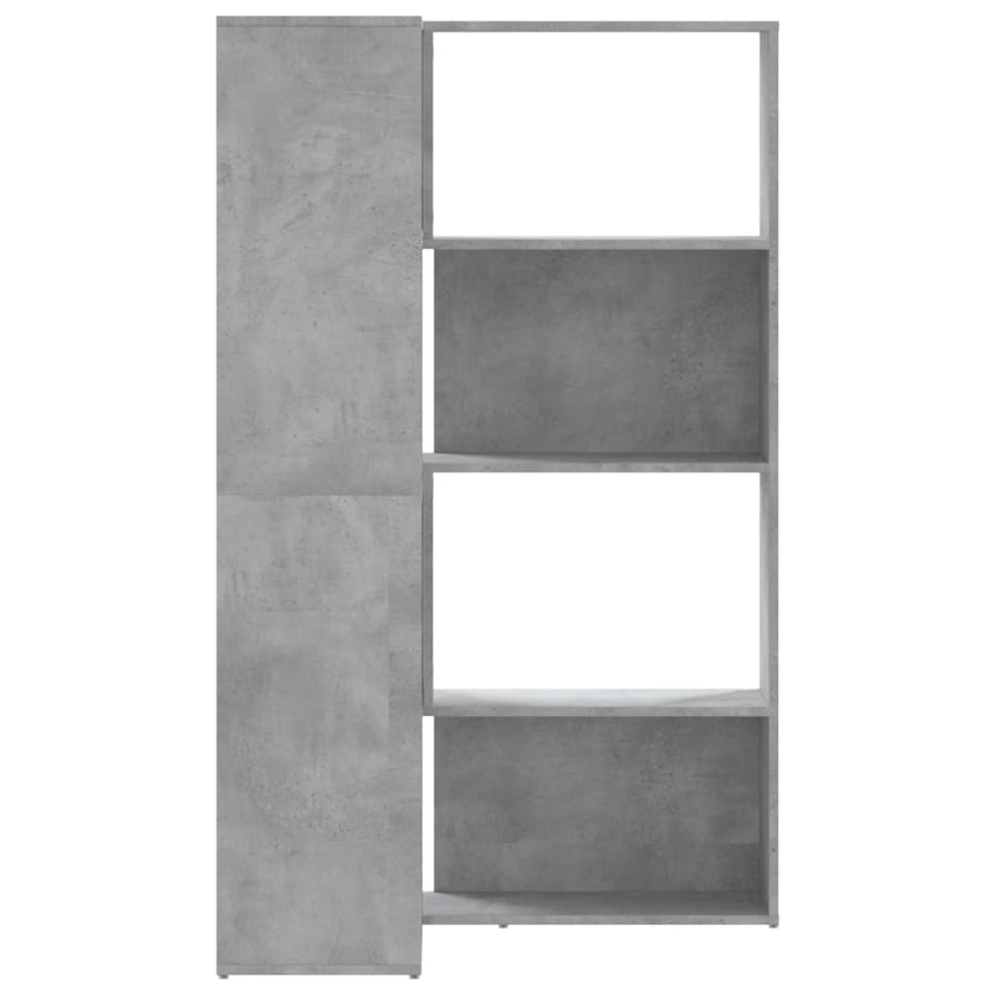 Boekenkast 4-laags hoek 85x85x140 cm bewerkt hout betongrijs