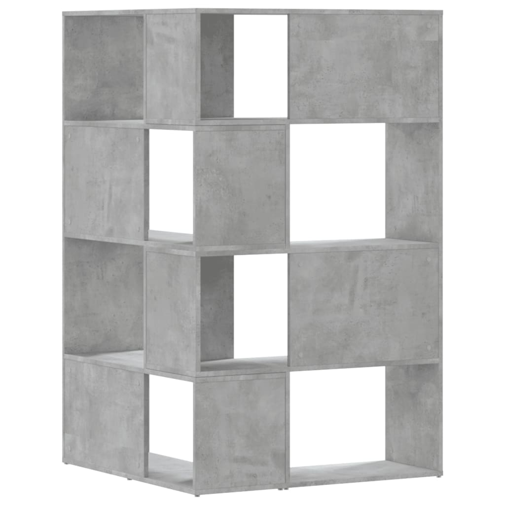 Boekenkast 4-laags hoek 85x85x140 cm bewerkt hout betongrijs