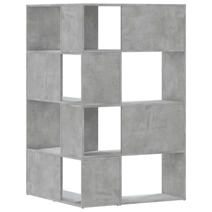 Boekenkast 4-laags hoek 85x85x140 cm bewerkt hout betongrijs
