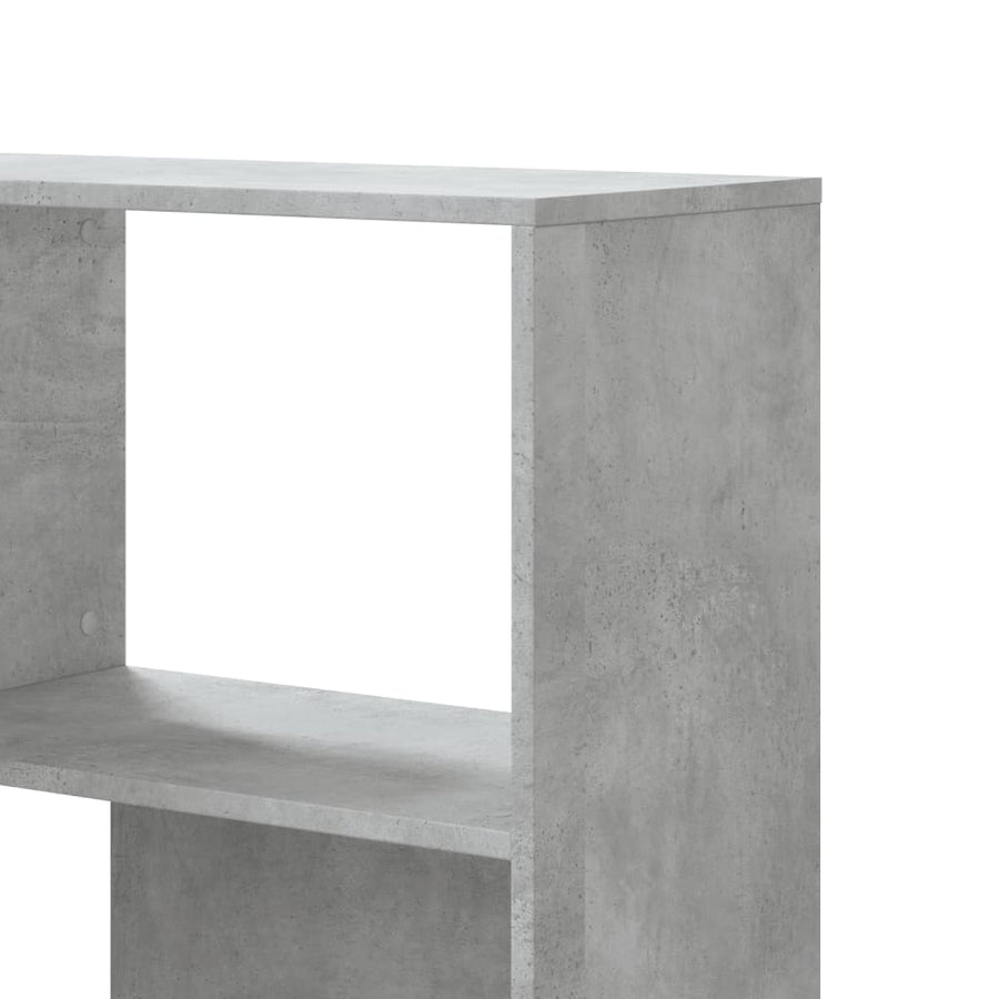 Boekenkast 4-laags hoek 85x85x140 cm bewerkt hout betongrijs