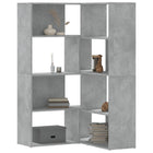 Boekenkast hoek 4-laags 85x85x140 cm bewerkt hout betongrijs