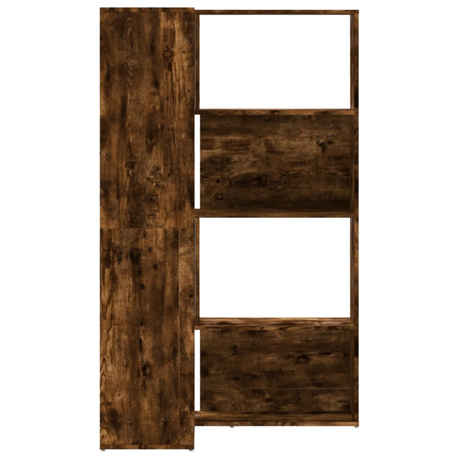Boekenkast 4-laags hoek 85x85x140 cm bewerkt hout gerookt eiken