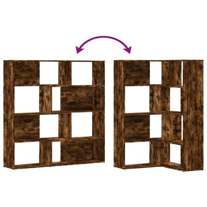 Boekenkast 4-laags hoek 85x85x140 cm bewerkt hout gerookt eiken