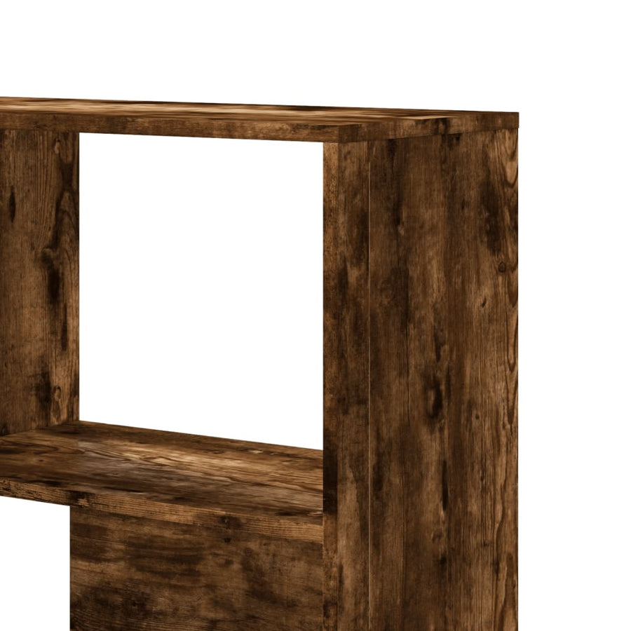 Boekenkast 4-laags hoek 85x85x140 cm bewerkt hout gerookt eiken