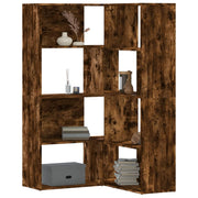 Boekenkast hoek 85x85x140 cm bewerkt hout gerookt eiken