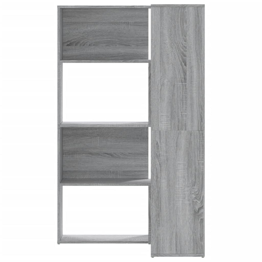 Boekenkast 4-laags hoek 85x85x140 cm bewerkt hout grijs sonoma