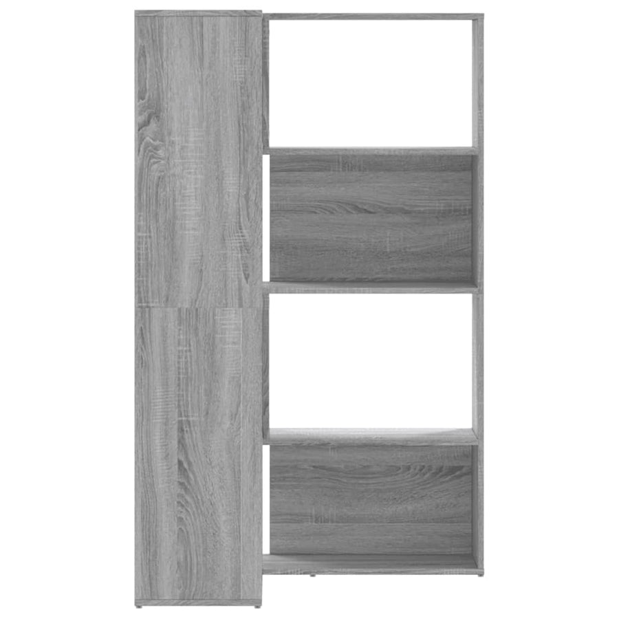 Boekenkast 4-laags hoek 85x85x140 cm bewerkt hout grijs sonoma