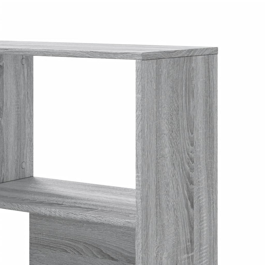 Boekenkast 4-laags hoek 85x85x140 cm bewerkt hout grijs sonoma