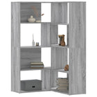 Boekenkast hoek 4-laags 85x85x140 cm grijs bewerkt hout