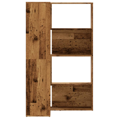 Boekenkast 4-laags hoek 85x85x140 cm bewerkt hout oud houtkleur