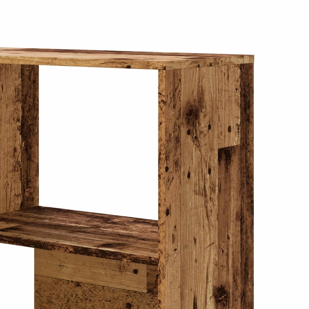 Boekenkast 4-laags hoek 85x85x140 cm bewerkt hout oud houtkleur