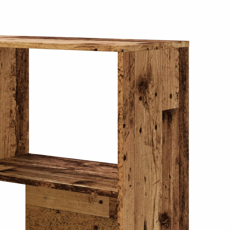 Boekenkast 4-laags hoek 85x85x140 cm bewerkt hout oud houtkleur