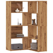 Hoekboekenkast 4-laags 85x85x140 cm artisanaal eiken