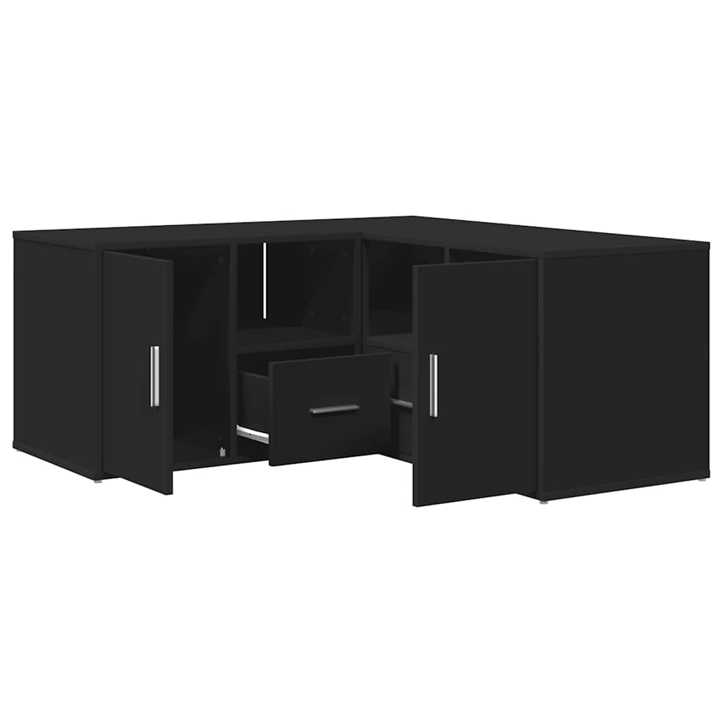 Hoekkast 160X40X45 Cm Bewerkt Hout Zwart