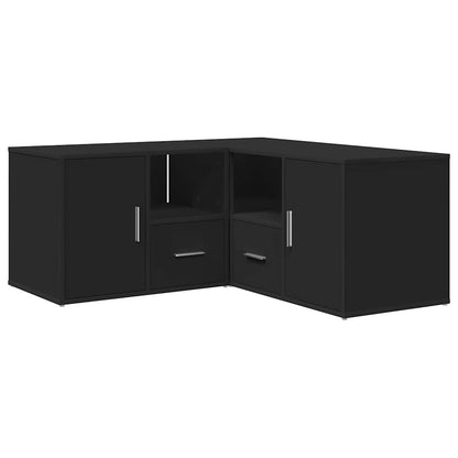 Hoekkast 160X40X45 Cm Bewerkt Hout Zwart