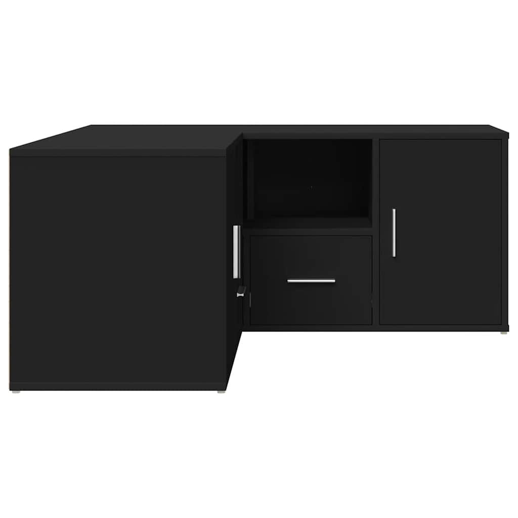 Hoekkast 160X40X45 Cm Bewerkt Hout Zwart