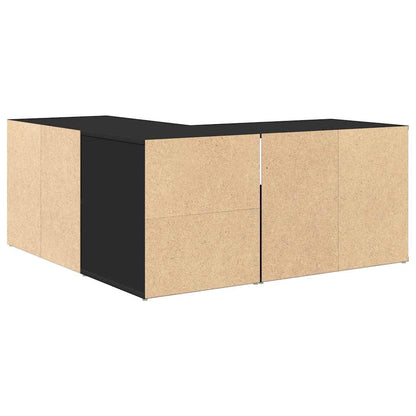 Hoekkast 160X40X45 Cm Bewerkt Hout Zwart