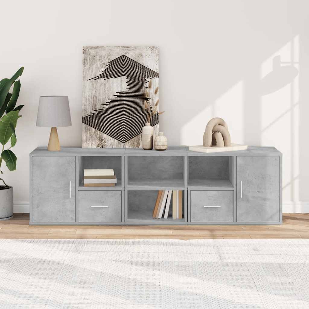 Hoekkast 160X40X45 Cm Bewerkt Hout Betongrijs