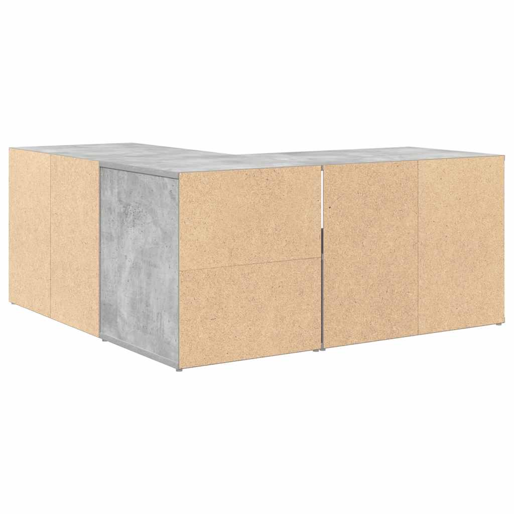 Hoekkast 160X40X45 Cm Bewerkt Hout Betongrijs