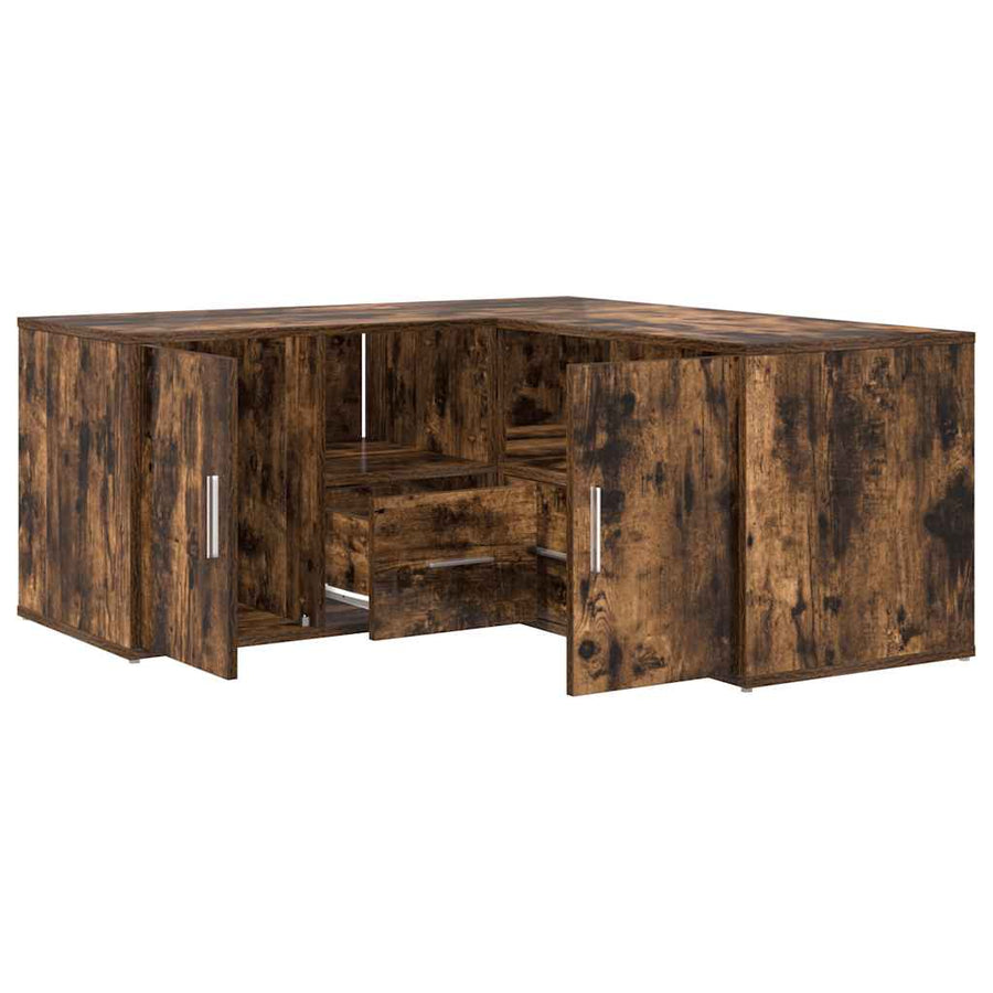 Hoekkast 160X40X45 Cm Bewerkt Hout Kleurig Gerookt eiken