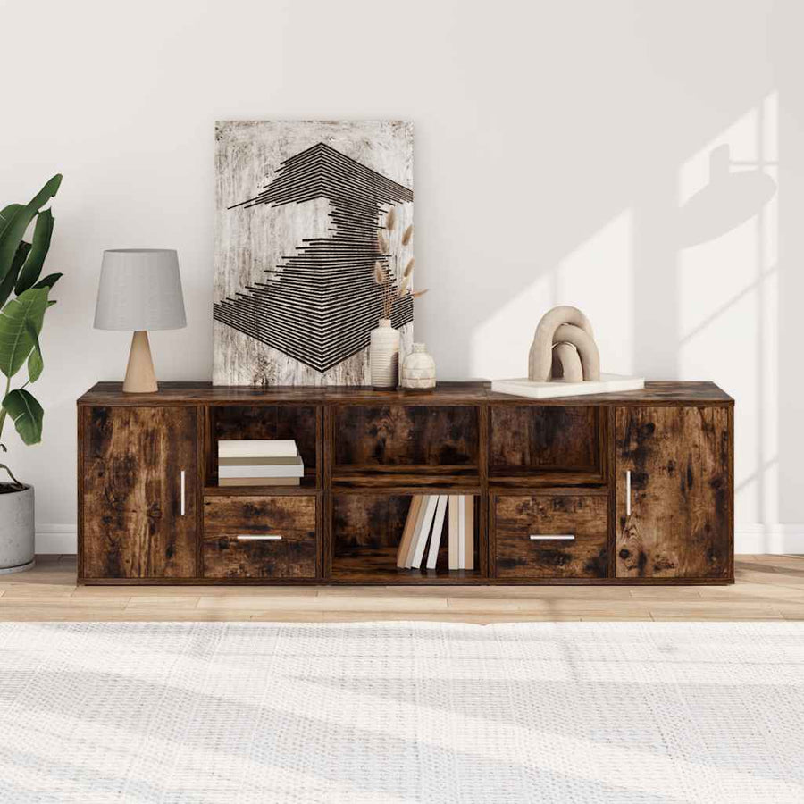 Hoekkast 160X40X45 Cm Bewerkt Hout Kleurig Gerookt eiken