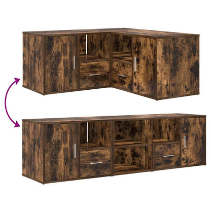 Hoekkast 160X40X45 Cm Bewerkt Hout Kleurig Gerookt eiken