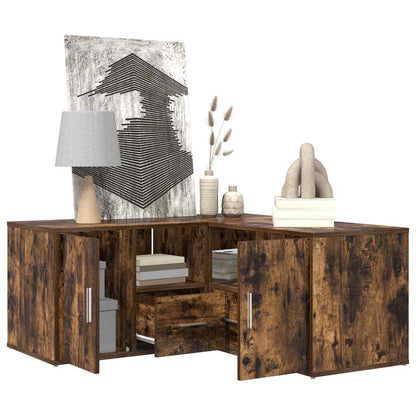Hoekkast 160X40X45 Cm Bewerkt Hout Kleurig Gerookt eiken