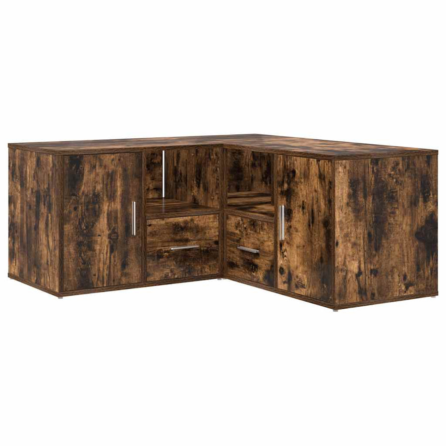 Hoekkast 160X40X45 Cm Bewerkt Hout Kleurig Gerookt eiken