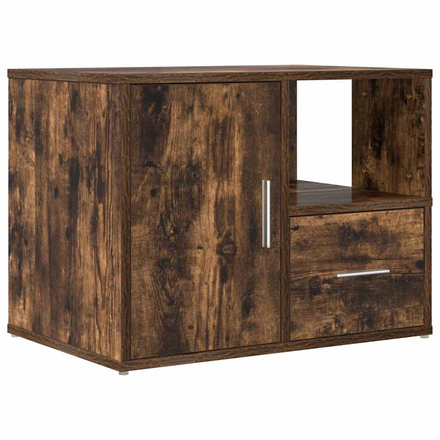 Hoekkast 160X40X45 Cm Bewerkt Hout Kleurig Gerookt eiken