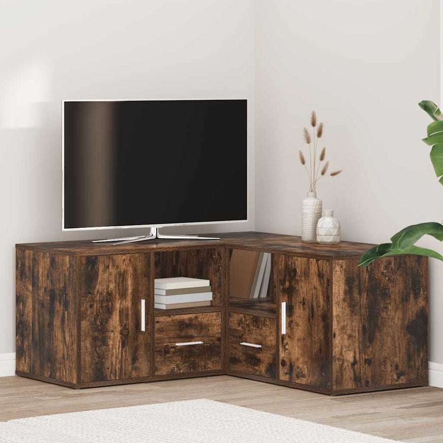 Hoekkast 160X40X45 Cm Bewerkt Hout Kleurig Gerookt eiken